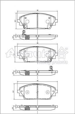 Ashuki 1080-6703 - Тормозные колодки, дисковые, комплект autospares.lv