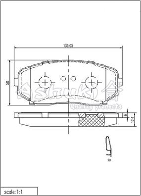 Ashuki 1080-0703 - Тормозные колодки, дисковые, комплект autospares.lv