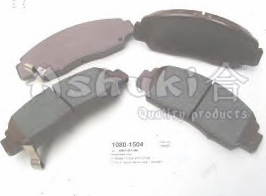 Ashuki 1080-1504 - Тормозные колодки, дисковые, комплект autospares.lv