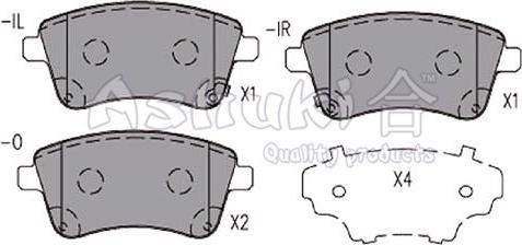 Ashuki 1080-1330 - Тормозные колодки, дисковые, комплект autospares.lv