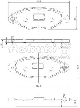 Ashuki 1080-3901 - Тормозные колодки, дисковые, комплект autospares.lv