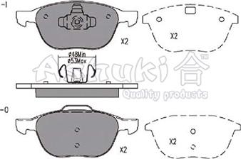 Ashuki 1080-3603 - Тормозные колодки, дисковые, комплект autospares.lv