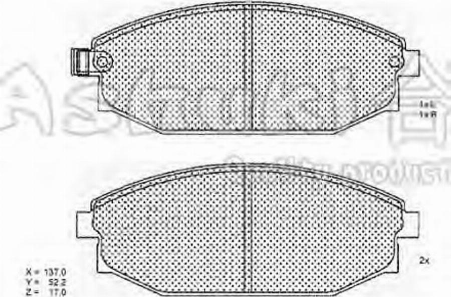 Ashuki 1080-3250 - Тормозные колодки, дисковые, комплект autospares.lv