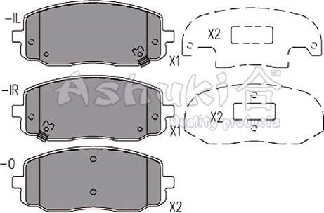 Ashuki 1080-3230 - Тормозные колодки, дисковые, комплект autospares.lv