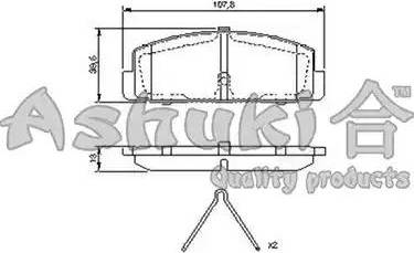 Ashuki 1083-9103 - Тормозные колодки, дисковые, комплект autospares.lv