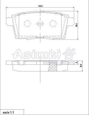 Ashuki 1083-4203 - Тормозные колодки, дисковые, комплект autospares.lv