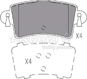 Ashuki 1083-6401 - Тормозные колодки, дисковые, комплект autospares.lv