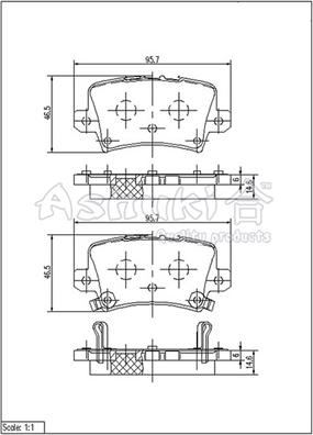 Ashuki 1083-8104 - Тормозные колодки, дисковые, комплект autospares.lv