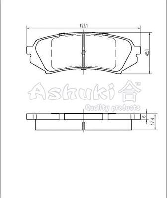 Ashuki 1083-2202 - Тормозные колодки, дисковые, комплект autospares.lv