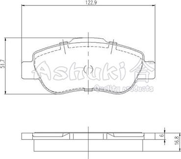 Ashuki 1083-7501 - Тормозные колодки, дисковые, комплект autospares.lv