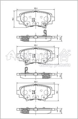 Ashuki 1083-7203 - Тормозные колодки, дисковые, комплект autospares.lv