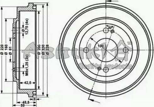 Ashuki 1020-7004 - Тормозной барабан autospares.lv