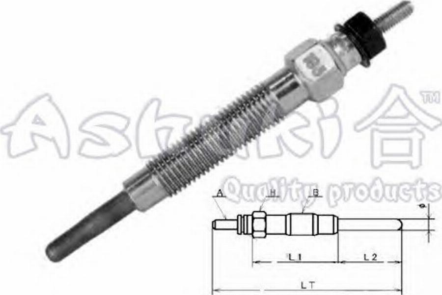 Ashuki 1713-0050 - Свеча накаливания autospares.lv