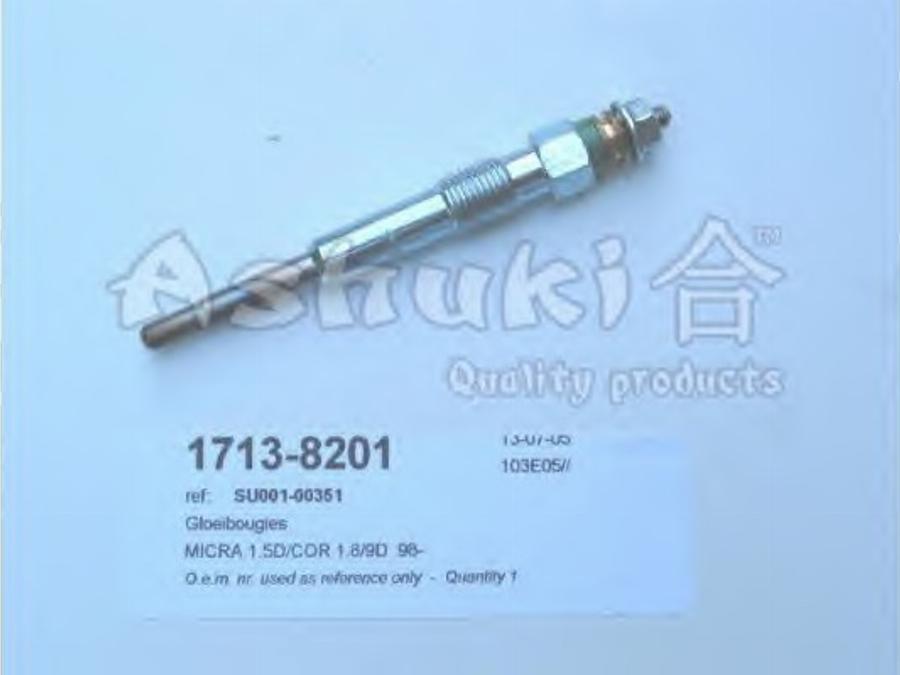 Ashuki 1713-8201 - Свеча накаливания autospares.lv