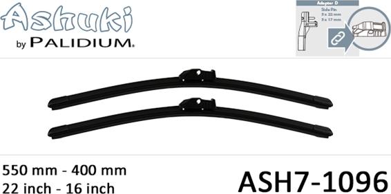 Ashuki ASH7-1096 - Щетка стеклоочистителя autospares.lv