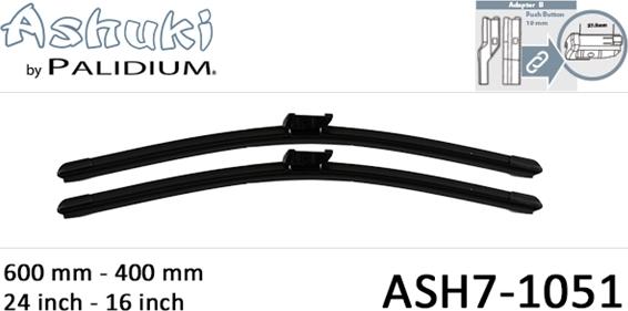 Ashuki ASH7-1051 - Щетка стеклоочистителя autospares.lv