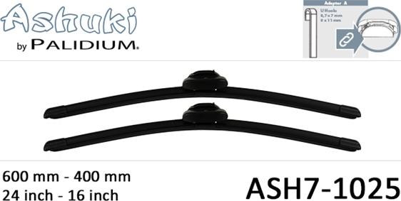 Ashuki ASH7-1025 - Щетка стеклоочистителя autospares.lv