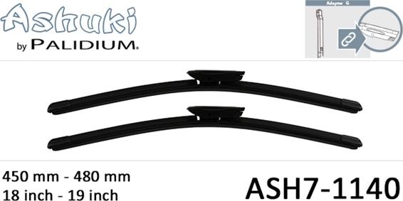 Ashuki ASH7-1140 - Щетка стеклоочистителя autospares.lv