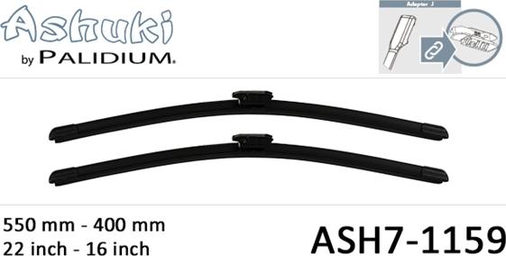 Ashuki ASH7-1159 - Щетка стеклоочистителя autospares.lv