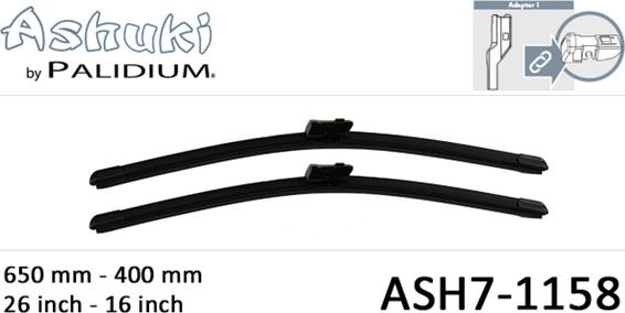 Ashuki ASH7-1158 - Щетка стеклоочистителя autospares.lv