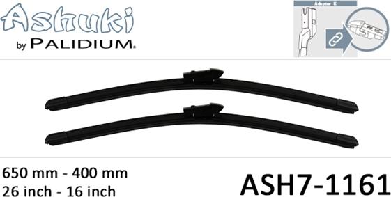 Ashuki ASH7-1161 - Щетка стеклоочистителя autospares.lv