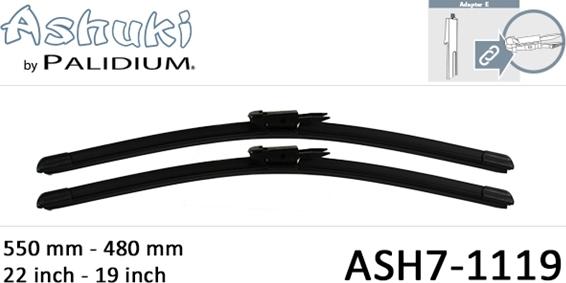 Ashuki ASH7-1119 - Щетка стеклоочистителя autospares.lv