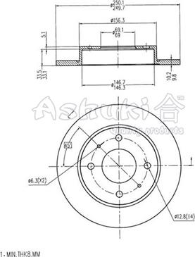 Ashuki C655-15 - Тормозной диск autospares.lv