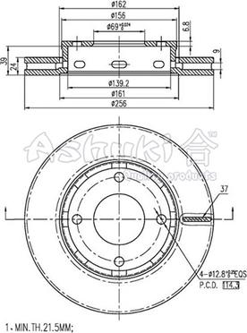 Ashuki C650-15 - Тормозной диск autospares.lv