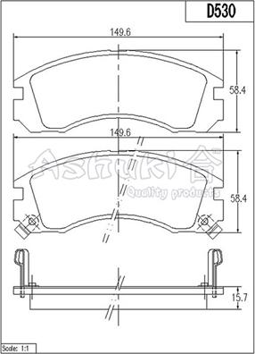 Ashuki C003-05 - Тормозные колодки, дисковые, комплект autospares.lv