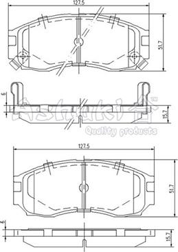 Ashuki C003-01 - Тормозные колодки, дисковые, комплект autospares.lv