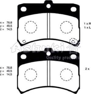 Ashuki D091-06 - Тормозные колодки, дисковые, комплект autospares.lv