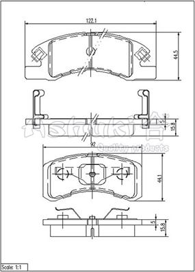 Ashuki D091-07 - Тормозные колодки, дисковые, комплект autospares.lv