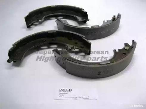 Ashuki D085-15 - Комплект тормозных колодок, барабанные autospares.lv