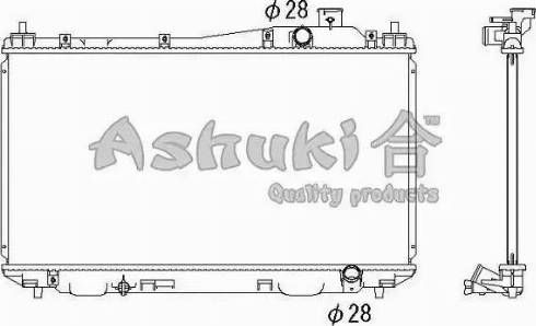 Ashuki H553-16 - Радиатор, охлаждение двигателя autospares.lv