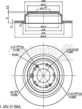 Ashuki H039-52 - Тормозной диск autospares.lv