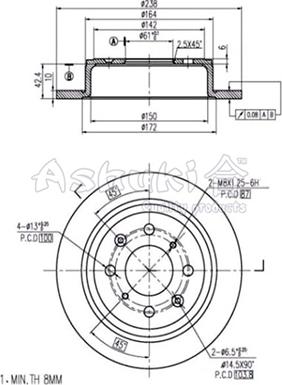 Ashuki H039-01 - Тормозной диск autospares.lv