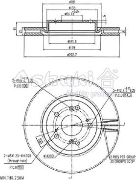 Ashuki H039-78 - Тормозной диск autospares.lv