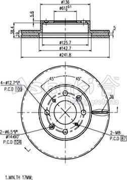 Ashuki H035-07 - Тормозной диск autospares.lv