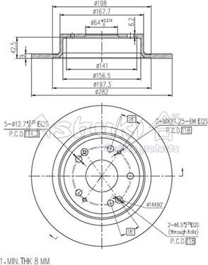 Ashuki H038-21 - Тормозной диск autospares.lv