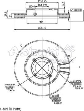 Ashuki H037-55 - Тормозной диск autospares.lv