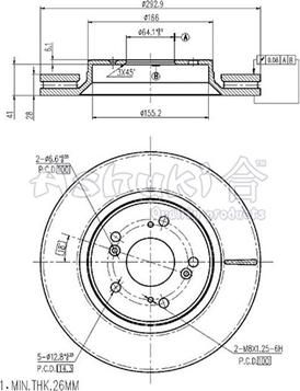 Ashuki H037-78 - Тормозной диск autospares.lv