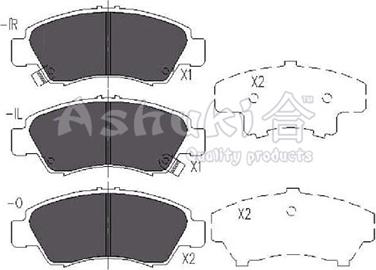 Ashuki H025-50 - Тормозные колодки, дисковые, комплект autospares.lv