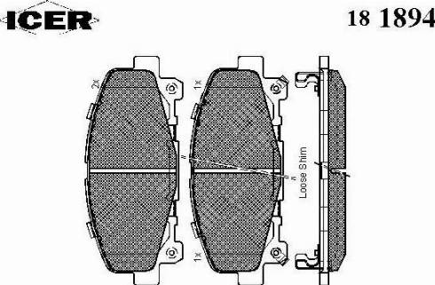 Ashuki H025-69 - Тормозные колодки, дисковые, комплект autospares.lv