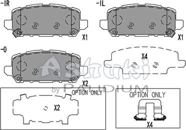 Ashuki H026-44 - Тормозные колодки, дисковые, комплект autospares.lv