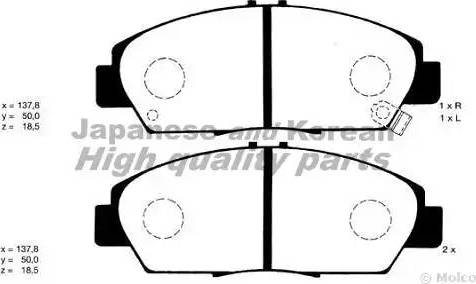 Ashuki H026-12 - Тормозные колодки, дисковые, комплект autospares.lv