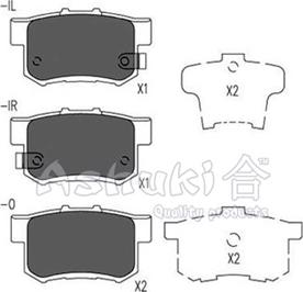 Ashuki H026-22 - Тормозные колодки, дисковые, комплект autospares.lv