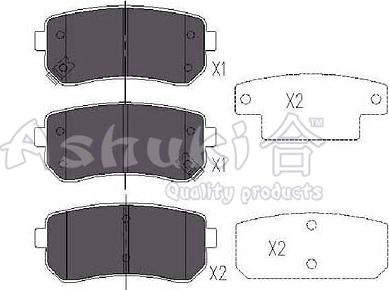 Ashuki I044-05 - Тормозные колодки, дисковые, комплект autospares.lv