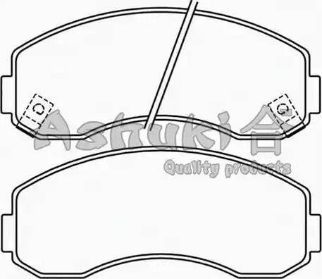 Ashuki I044-15 - Тормозные колодки, дисковые, комплект autospares.lv