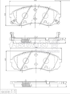 Ashuki I044-10 - Тормозные колодки, дисковые, комплект autospares.lv