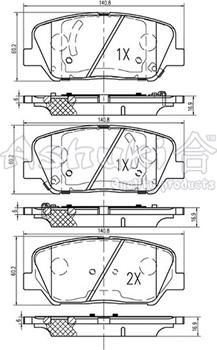 Ashuki I043-15 - Тормозные колодки, дисковые, комплект autospares.lv